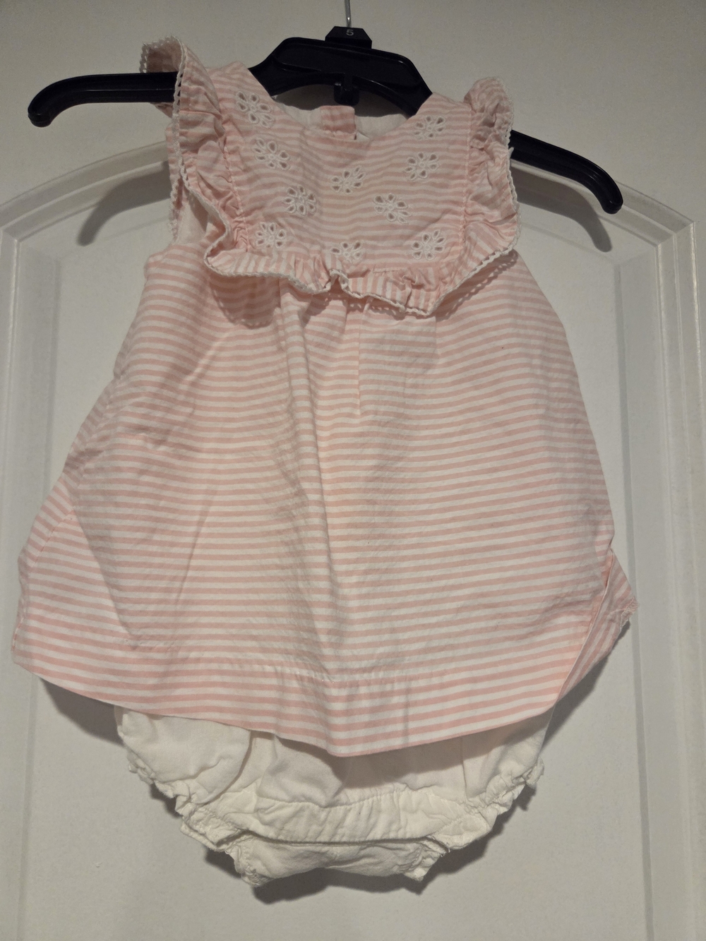 Janie and Jack Pink and White Striped Baby Romper